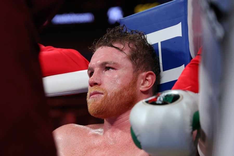 Canelo Álvarez en su pelea en Las Vegas