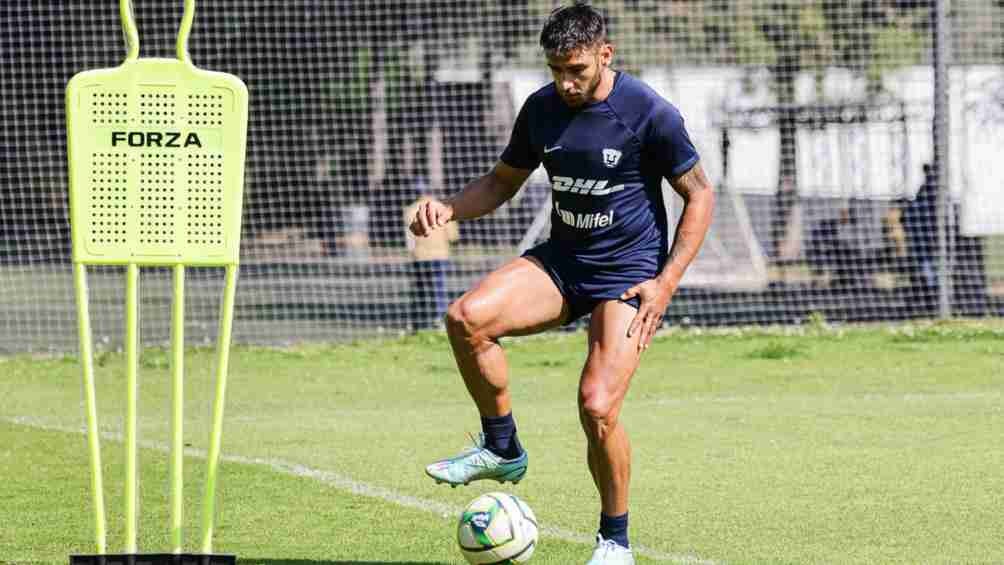 Pumas: Eduardo Salvio regresó a entrenar después de la lesión que sufrió