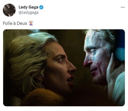 Publicación de Lady Gaga sobre el Joker