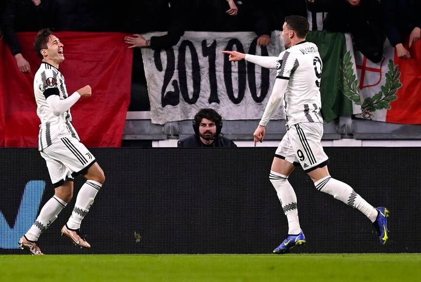 La Juventus celebrando el primer gol