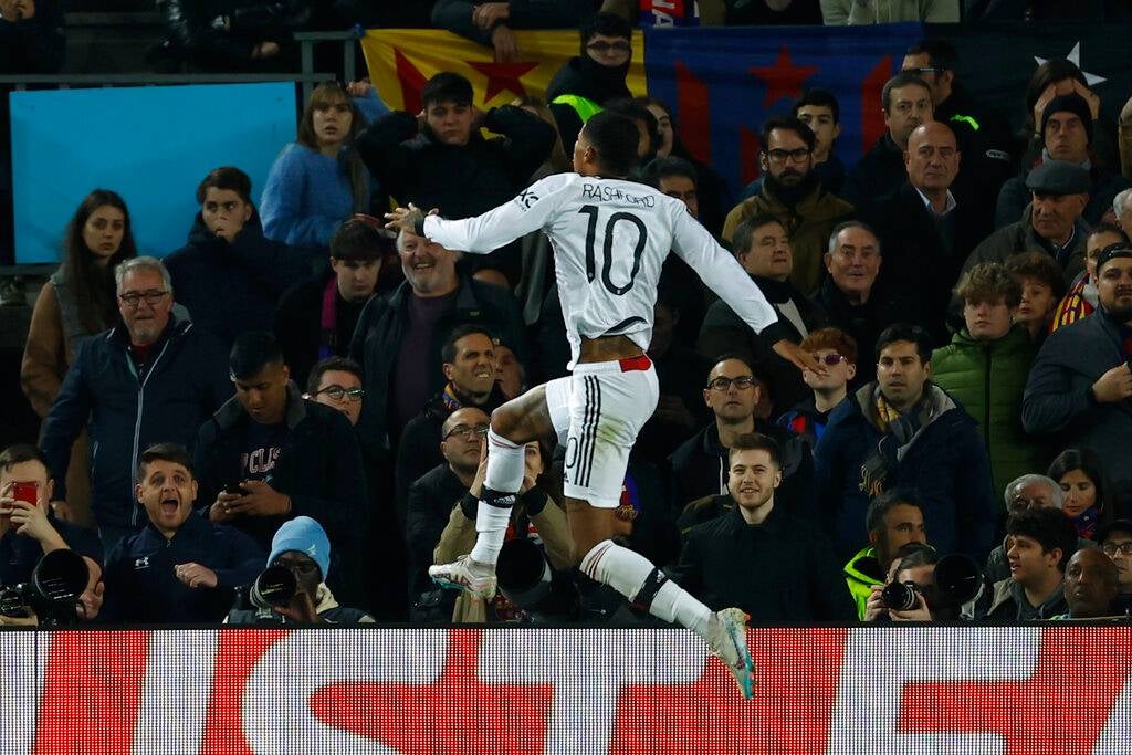 Marcus Rashford celebra un gol 