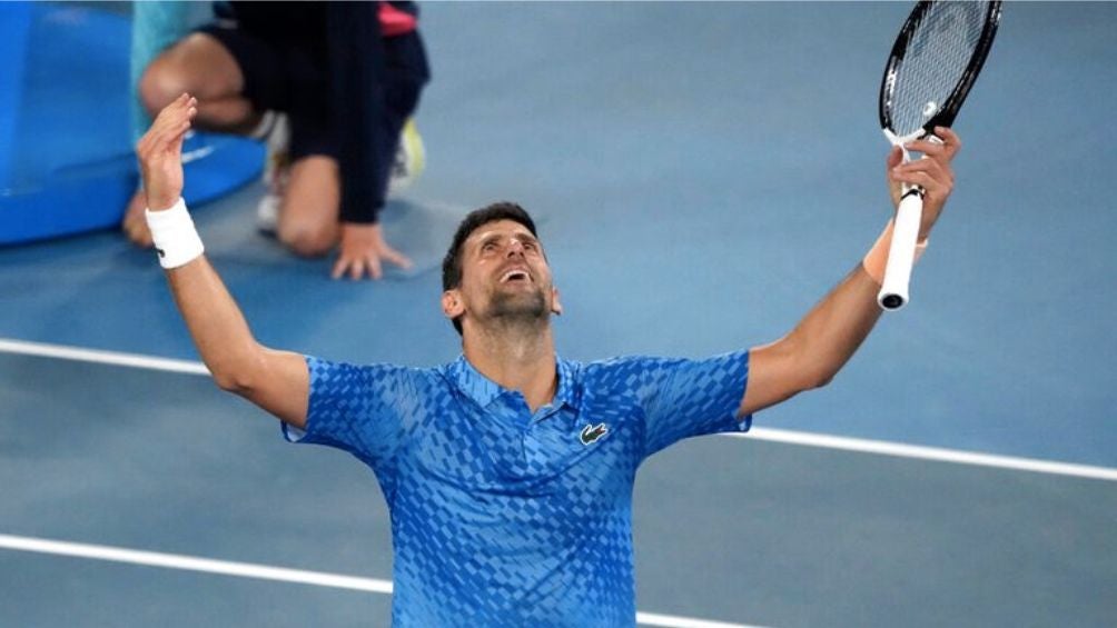 Djokovic celebra una victoria en el Australian Open