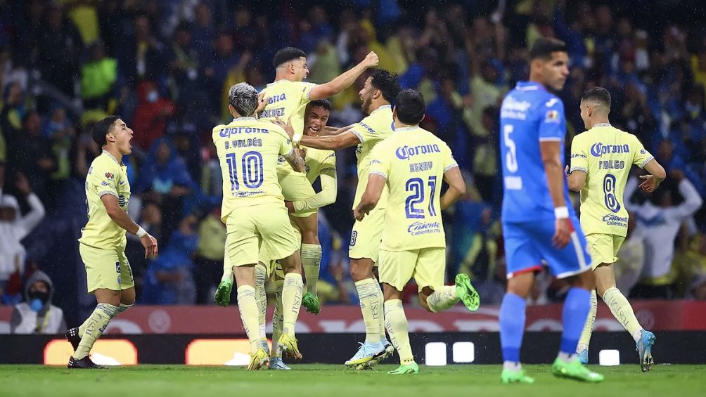 Cruz Azul en la goleada por 7-0 ante América