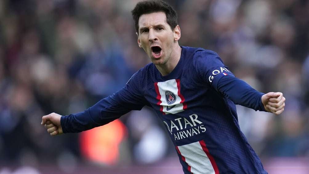 Messi festejando su gol vs Lille