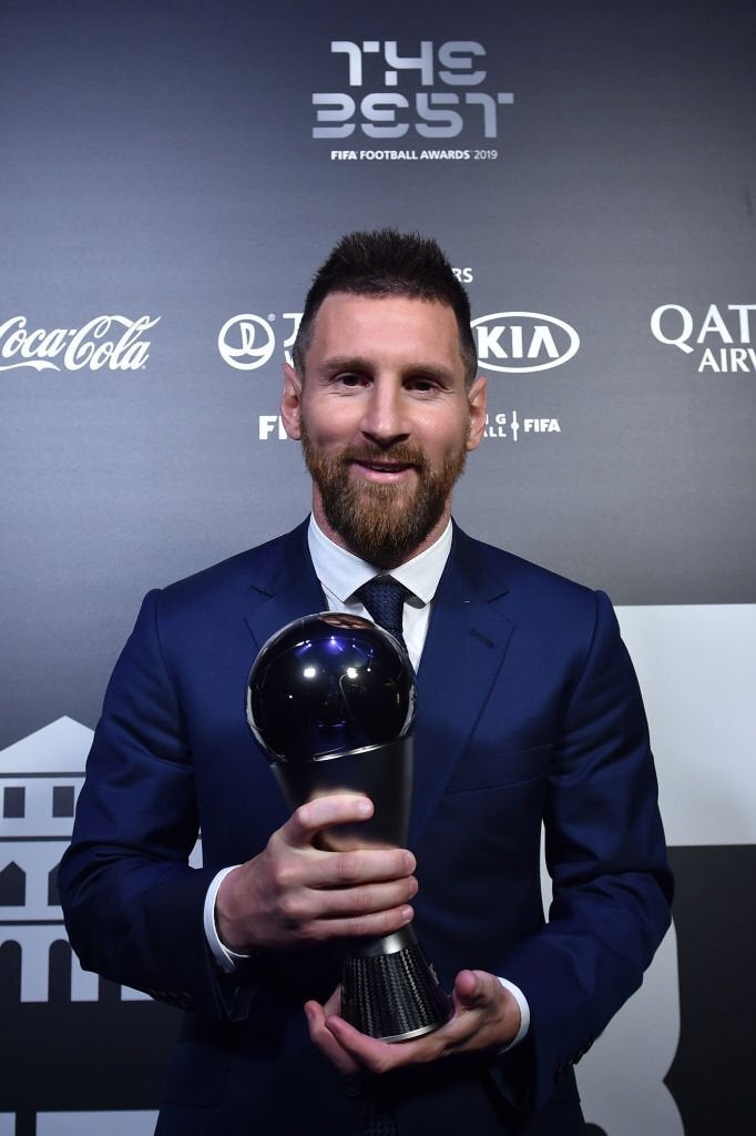 Messi con el premio 'The Best'