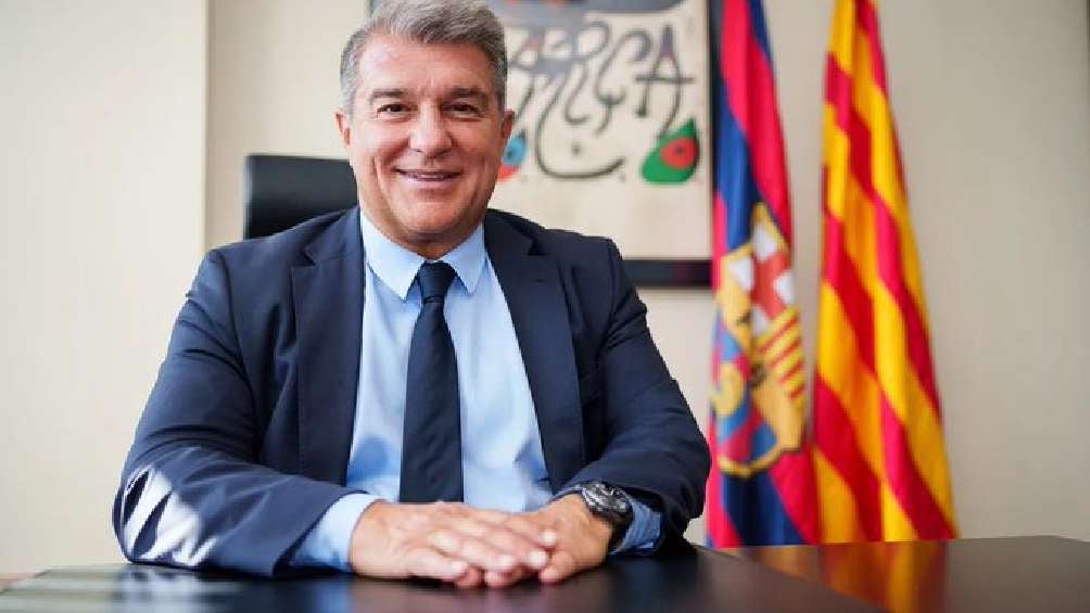 Laporta en su oficina de Barcelona