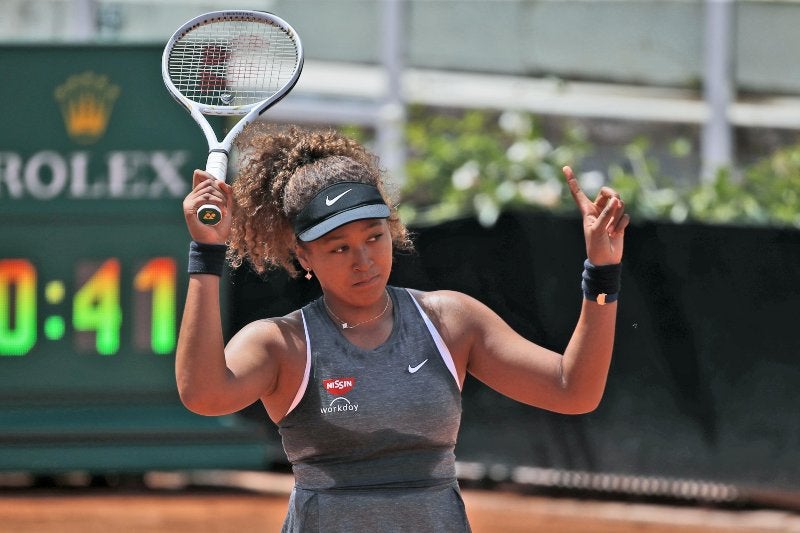 Naomi Osaka durante un partido