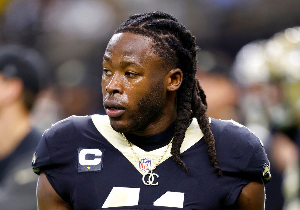 Alvin Kamara en partido con los Saints