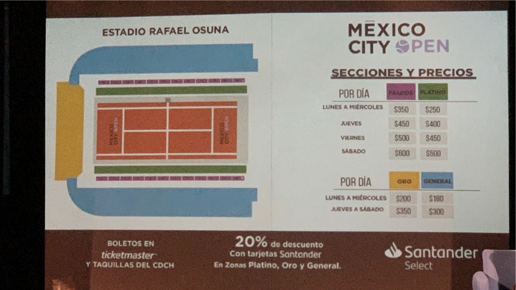 Estos son los precios para el Mexico City Open