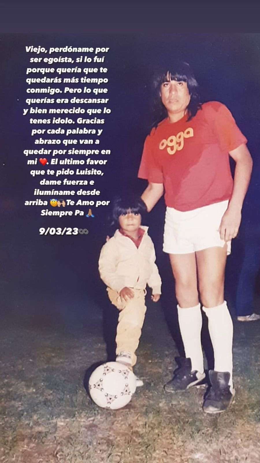 Ludueña con su padre cuando era chico 