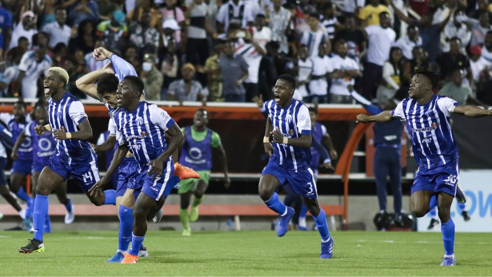 El equipo haitiano celebrando la victoria ante el Austin FC