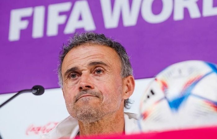 Luis Enrique en conferencia de prensa con la selección española en el Mundial de 2022