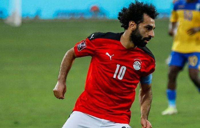 Mohamed Salah en un partido con la selección de Egipto