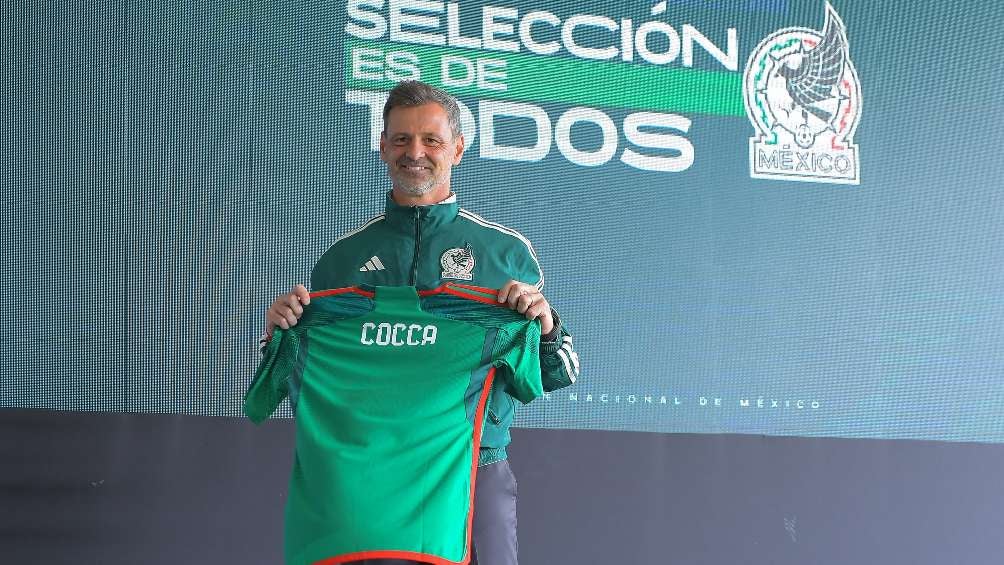 Diego Cocca en su presentación con el Tri