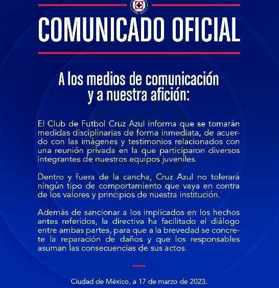 Comunicado de Cruz Azul