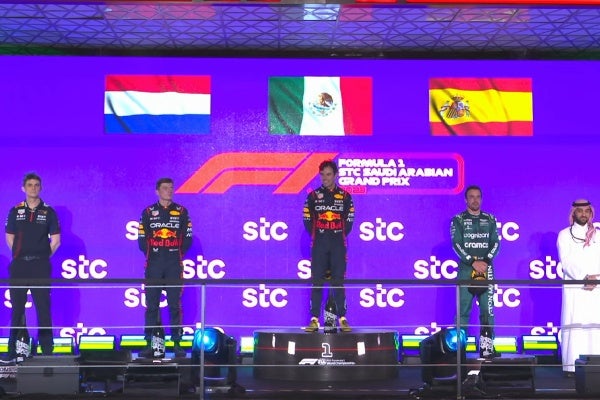 El podio del GP de Arabia Saudita 