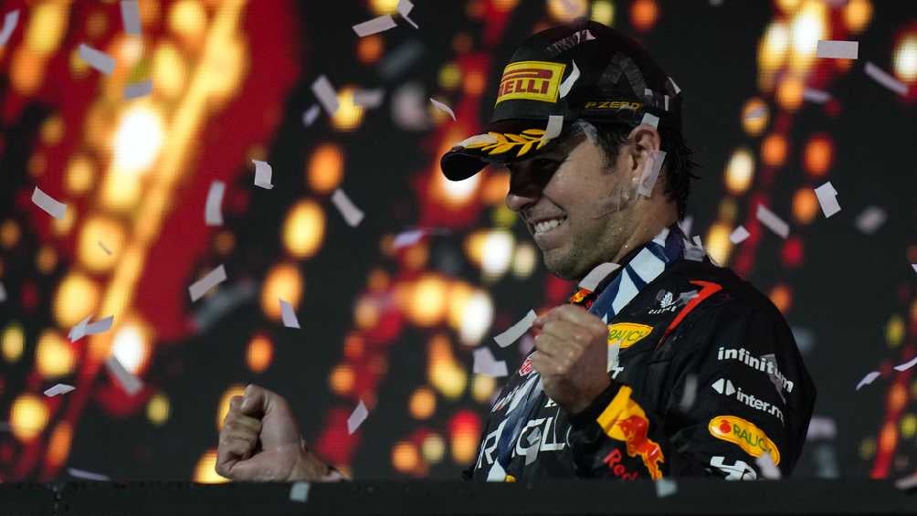 Checo Pérez en celebración