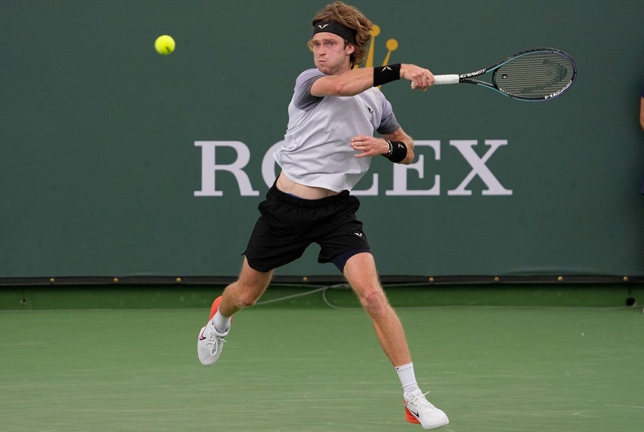 Andrey Rublev en un partido de Indiana Wells