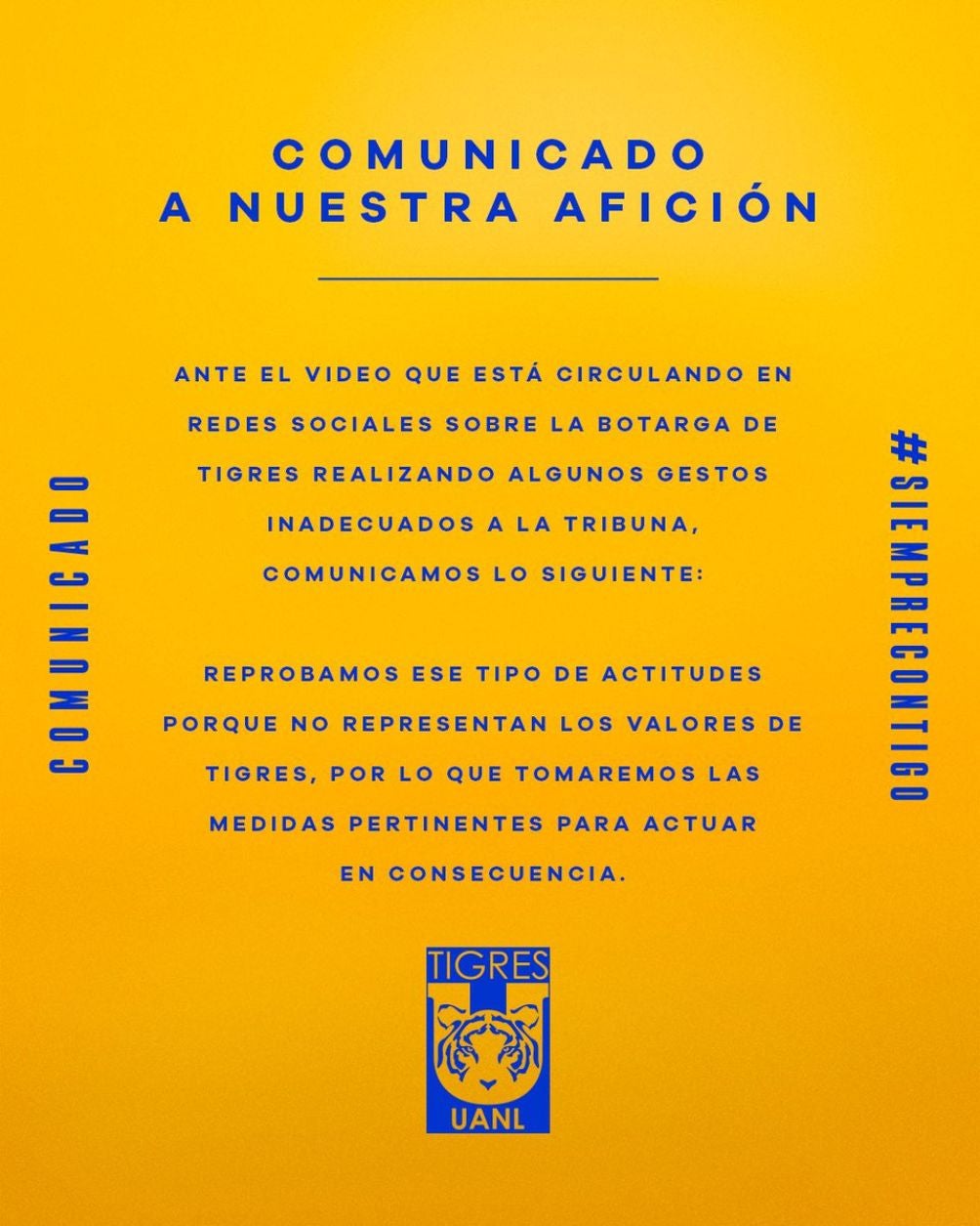 Los Tigres emitieron un comunicado