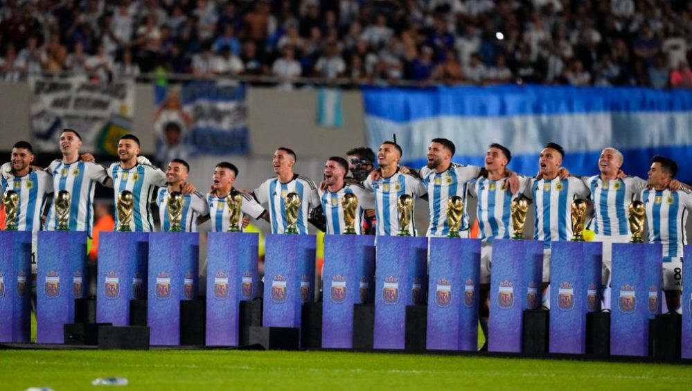 Celebraciones de Argentina después del duelo vs Panamá