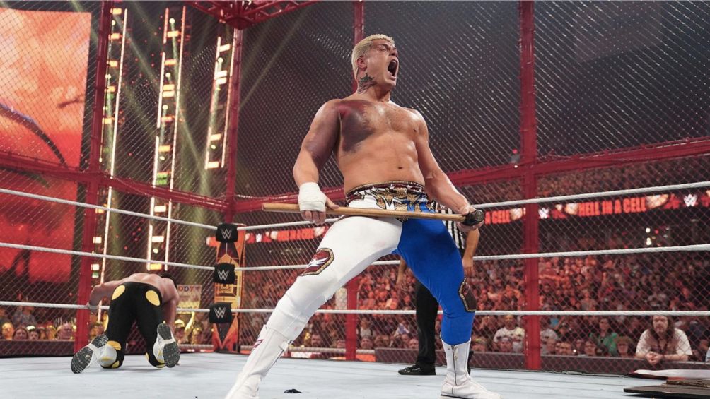 Cody Rhodes en el Hell In A Cell ante Seth Rollins