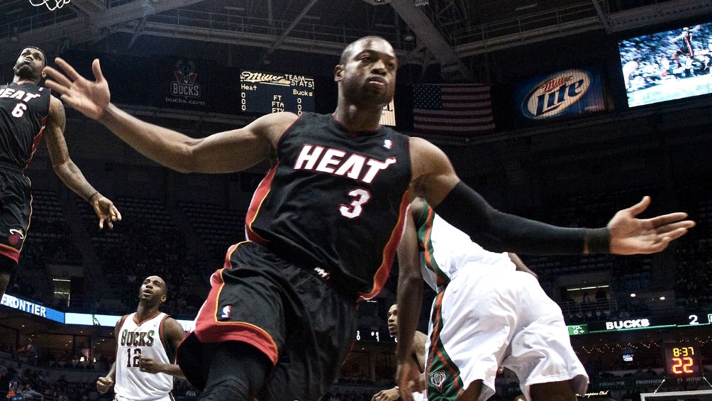 Dwyane Wade en un partido con el Miami Heat