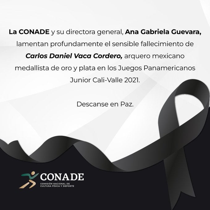 La CONADE anunció la muerte de Carlos Vaca