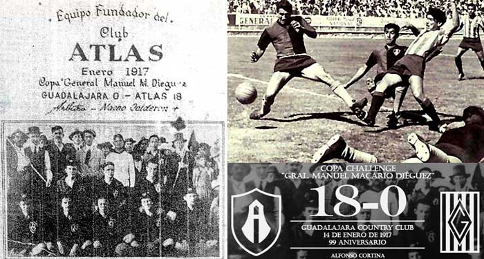 Atlas goleó 18-0 a Chivas en 1917