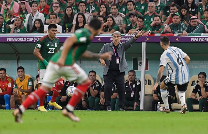 Gerardo Martino en el partido ante Argentina en Qatar 2022