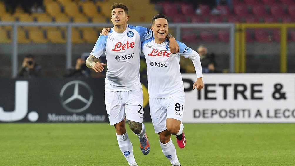 Di Lorenzo festejando su gol ante el Lecce