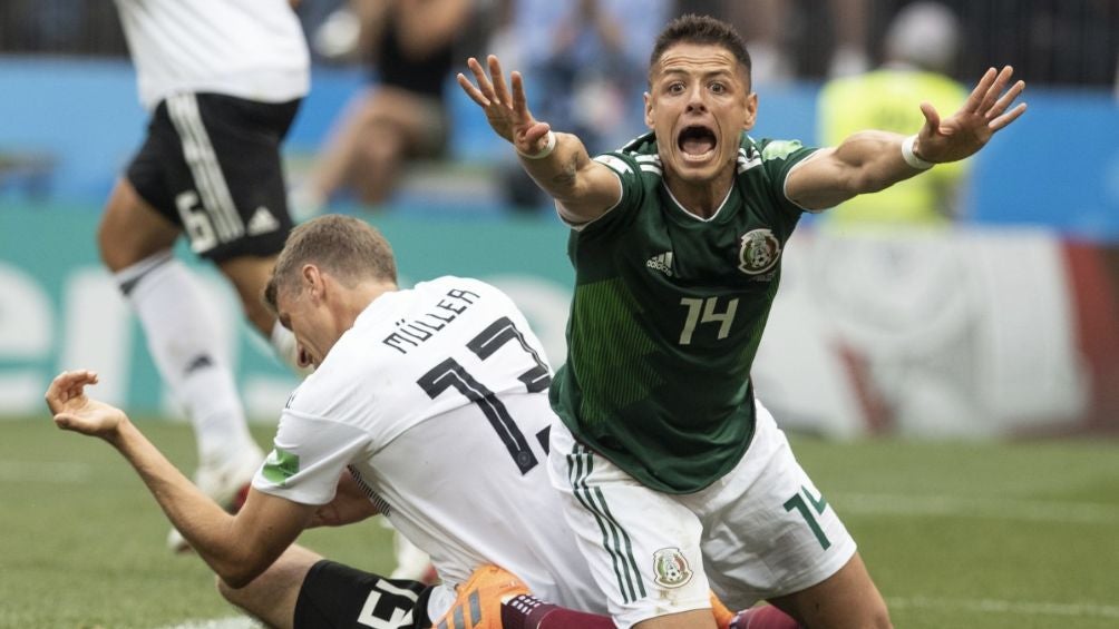 Chicharito durante la Copa del Mundo de Rusia 2018