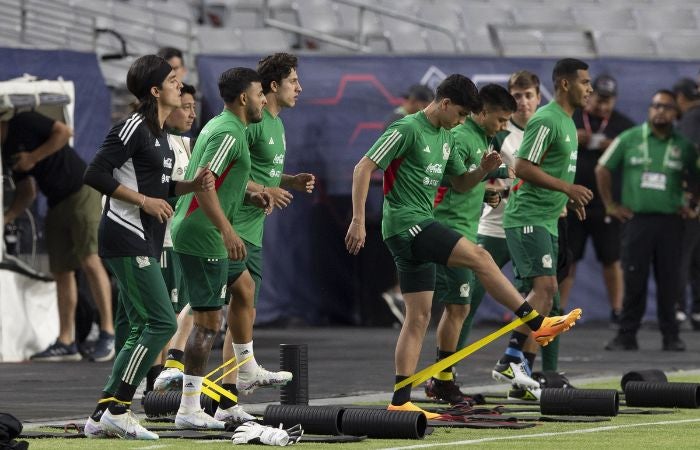 Selección Mexicana en el entrenamiento previo al partido ante EUA