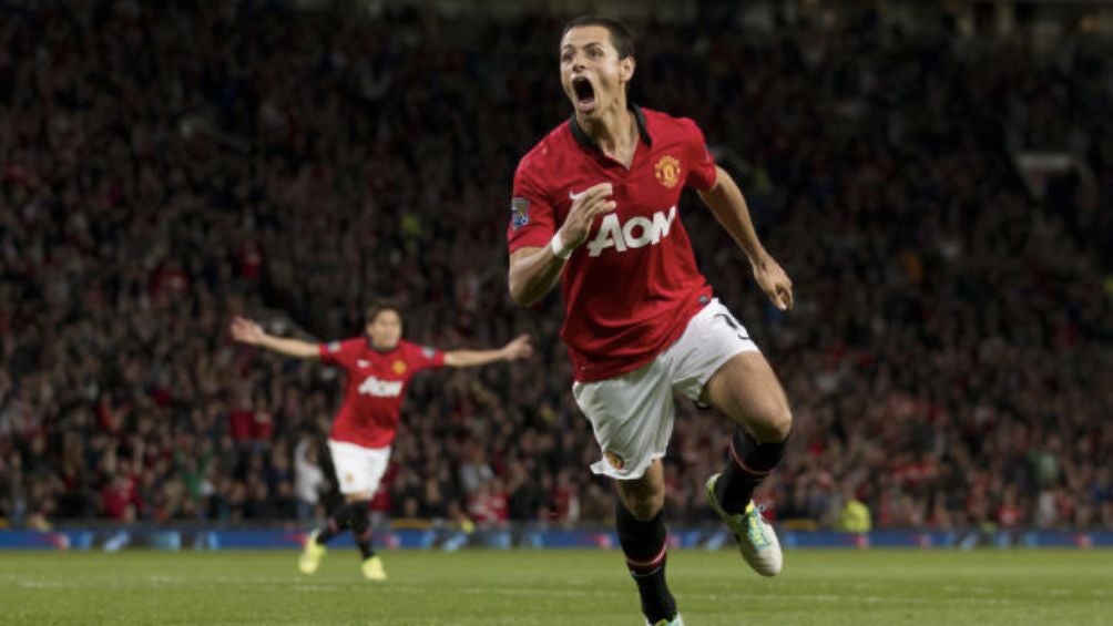 Javier Hernández con el Man United