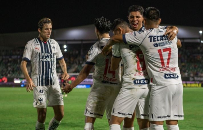 Monterrey en festejo de gol