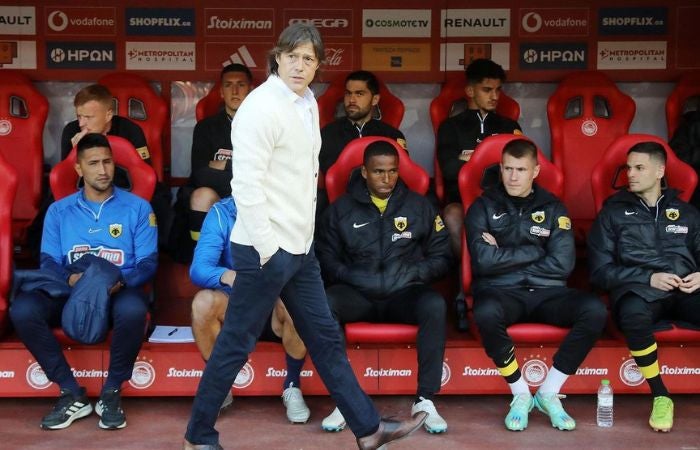 Matías Almeyda en un encuentro del AEK de Atenas