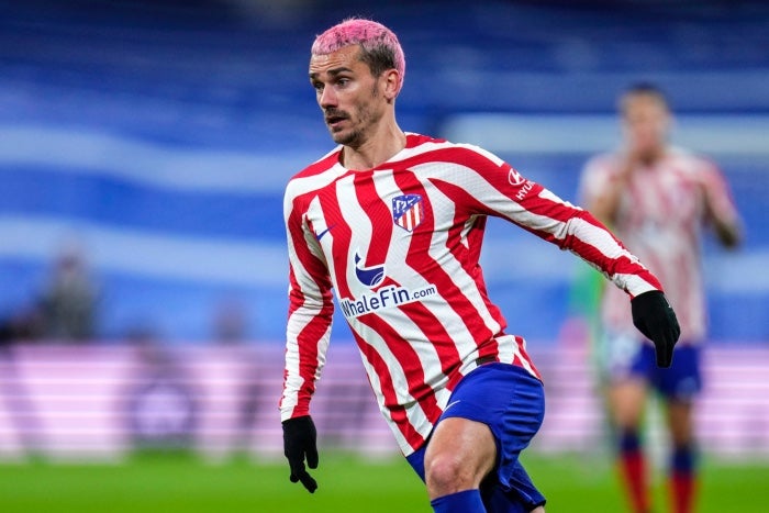 Griezmann durante partido con el Atlético de Madrid