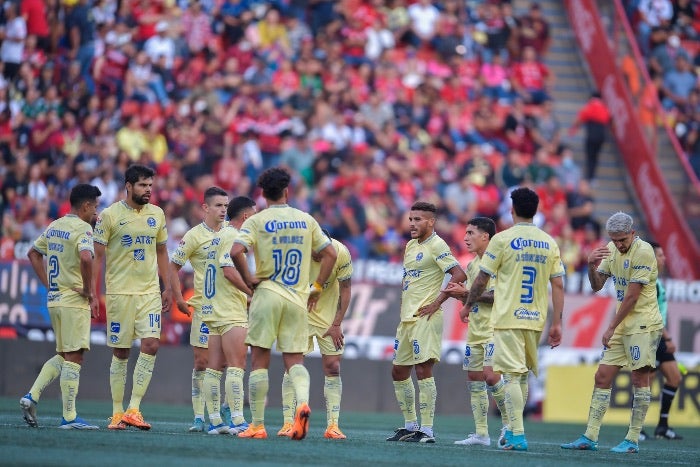 Jugadores del América durante un partido