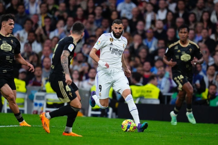 Benzema en el partido ante el Celta de Vigo