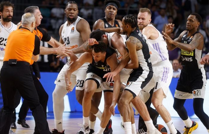 Batalla campal entre Real Madrid y Partizan