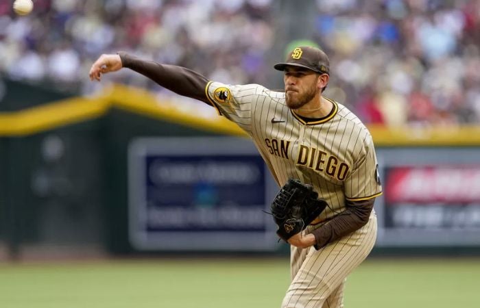 Joe Musgrove haciendo un lanzamiento con los Padres