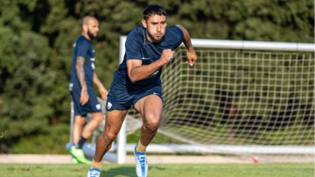 El argentino durante un entrenamiento en el Pedregal