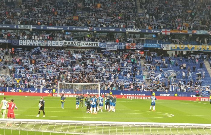 La grada del Espanyol ante el Getafe