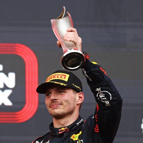 Max Verstappen con su segundo lugar en Bakú