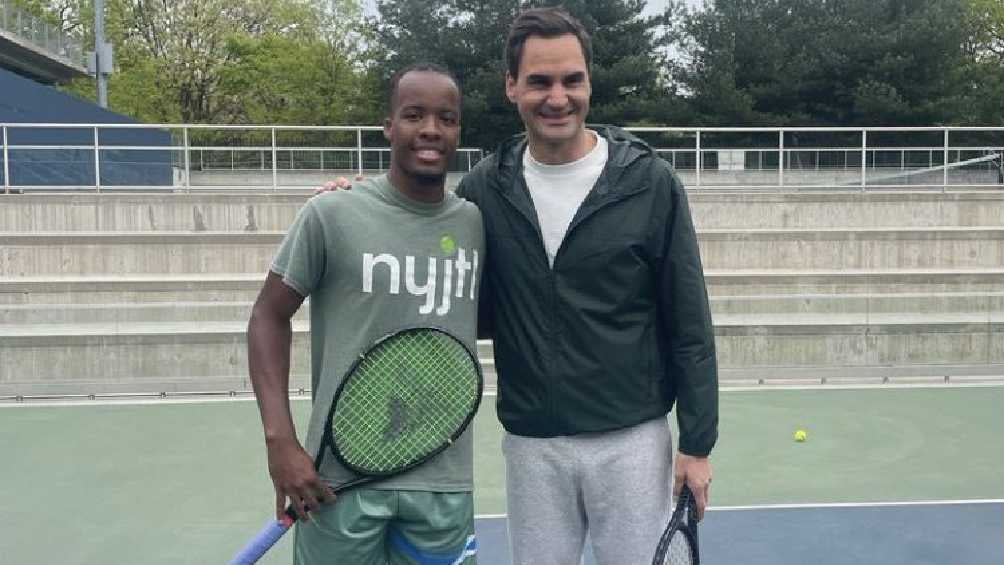 Federer entrenó y jugó en Nueva York