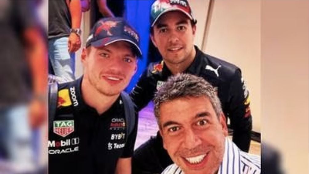 Ayub junto a Checo Pérez y Max Verstappen