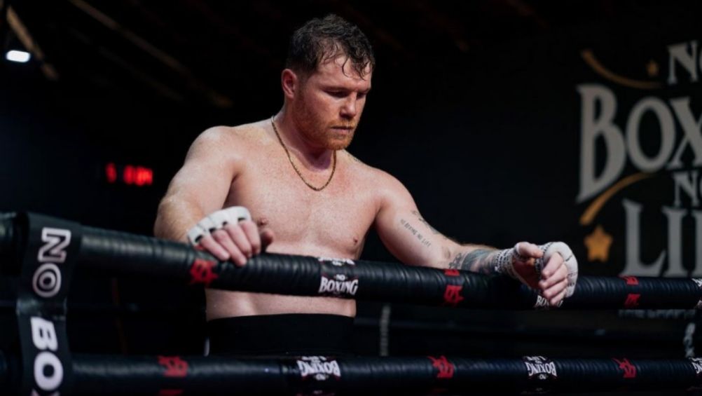 Canelo durante un entrenamiento