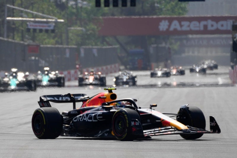 Pérez durante el GP de Bakú