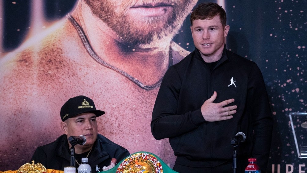 El Canelo en la conferencia de prensa del miércoles