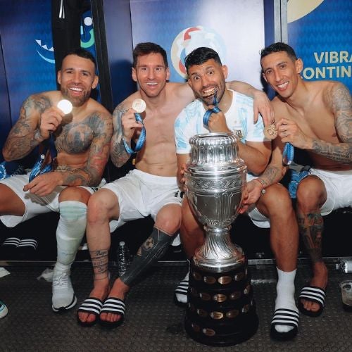 Leonel Messi celebrando la Copa América 2021 