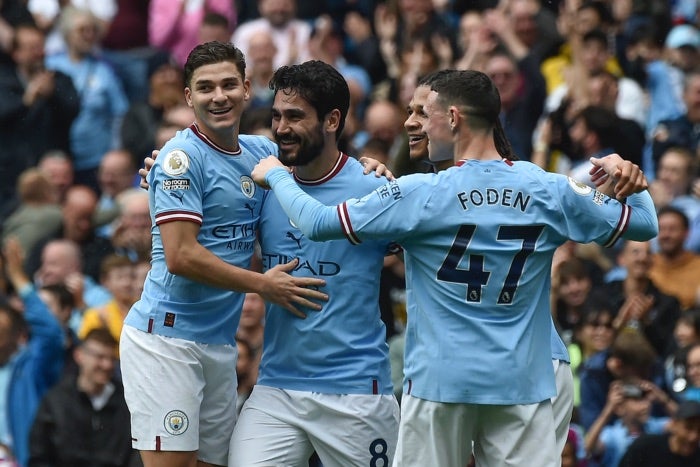 Gundogan celebra su segundo gol 